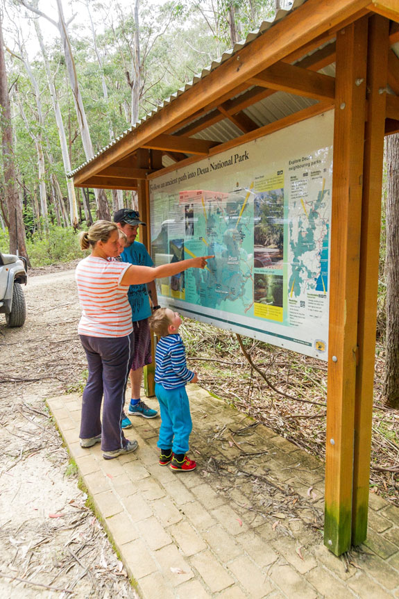 family exploring Australian national park