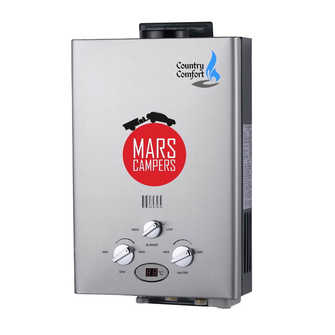 How to use your Country Comfort Portable Water Heater • Mars Campers
