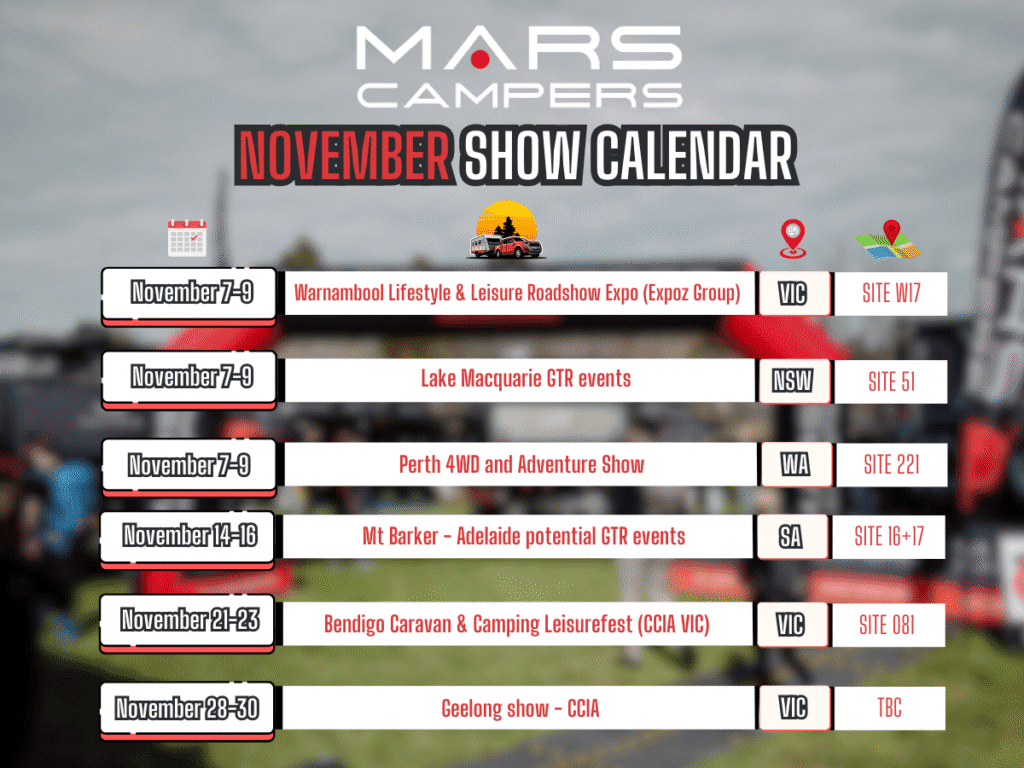 MARS SHOW CALENDAR NOVEMBER