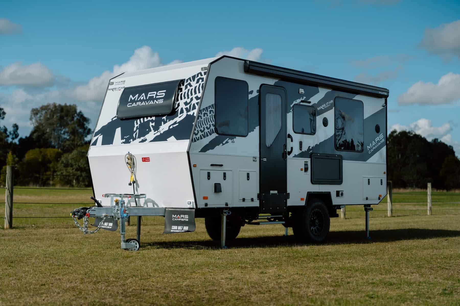 Mars 17HR lightweight on road couples caravan exterior alternate hero shot travel ready